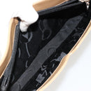 Salvatore Ferragamo Gancini Bag Patent leather Beige Silver Auth BA13361A-23