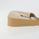 Salvatore Ferragamo Gancini Bag Patent leather Beige Silver Auth BA13361A-4