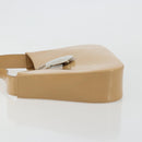 Salvatore Ferragamo Gancini Bag Patent leather Beige Silver Auth BA13361A-5