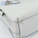 MCM Hand Bag Leather 2way Gray Silver Auth BA13363A-15
