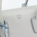 MCM Hand Bag Leather 2way Gray Silver Auth BA13363A-17