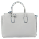 MCM Hand Bag Leather 2way Gray Silver Auth BA13363A-3