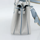 MCM Hand Bag Leather 2way Gray Silver Auth BA13363A-4