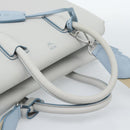 MCM Hand Bag Leather 2way Gray Silver Auth BA13363A-7