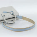 MCM Hand Bag Leather 2way Gray Silver Auth BA13363A-9