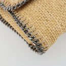 Stella MacCartney Chain Falabella Tas Raffia Beige Zilver 512064 Auth BA13364A-15