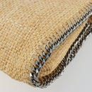 Stella MacCartney Chain Falabella Tas Raffia Beige Zilver 512064 Auth BA13364A-16