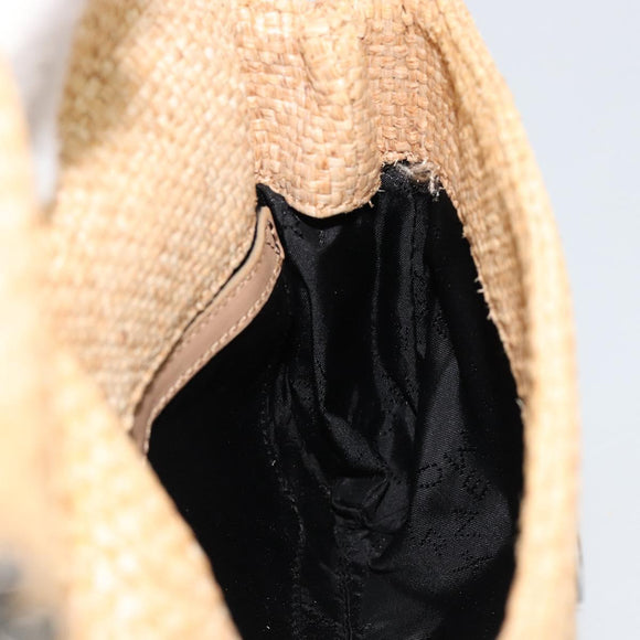 Stella MacCartney Chain Falabella Tas Raffia Beige Zilver 512064 Auth BA13364A
