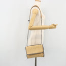 Stella MacCartney Chain Falabella Bag Raffia Beige Silver 512064 Auth BA13364A-23