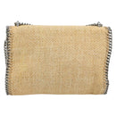 Stella MacCartney Chain Falabella Bag Raffia Beige Silver 512064 Auth BA13364A-3
