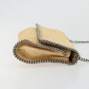 Stella MacCartney Chain Falabella Tas Raffia Beige Zilver 512064 Auth BA13364A-3