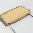 Stella MacCartney Chain Falabella Bag Raffia Beige Silver 512064 Auth BA13364A-6