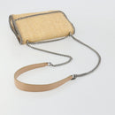 Stella MacCartney Chain Falabella Bag Raffia Beige Silver 512064 Auth BA13364A-7