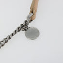 Stella MacCartney Chain Falabella Bag Raffia Beige Silver 512064 Auth BA13364A-9