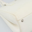 BURBERRY Hand Bag Leather White Silver Auth BA13365-14