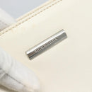 BURBERRY Hand Bag Leather White Silver Auth BA13365-17