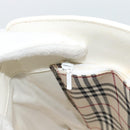 BURBERRY Hand Bag Leather White Silver Auth BA13365-18