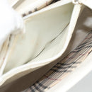 BURBERRY Hand Bag Leather White Silver Auth BA13365-12
