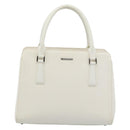 BURBERRY Hand Bag Leather White Silver Auth BA13365-13