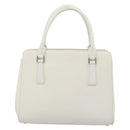 BURBERRY Hand Bag Leather White Silver Auth BA13365-3
