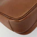 Burberrys Shoulder Bag Leather Brown Gold Auth BA13366-9