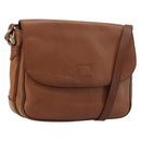 Burberrys Shoulder Bag Leather Brown Gold Auth BA13366-1