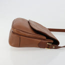 Burberrys Shoulder Bag Leather Brown Gold Auth BA13366-3