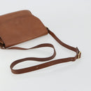 Burberrys Shoulder Bag Leather Brown Gold Auth BA13366-7