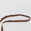 Burberrys Shoulder Bag Leather Brown Gold Auth BA13366-8