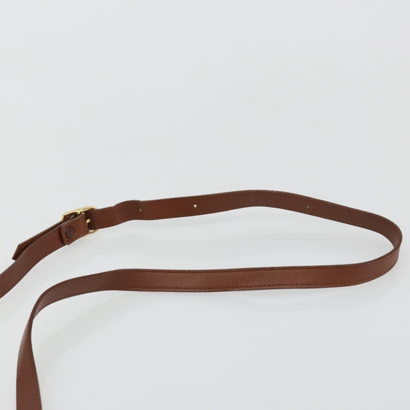 Burberrys Shoulder Bag Leather Brown Gold Auth BA13366