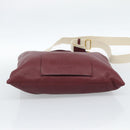 VALENTINO Tote Bag Leather 2way Bordeaux Gold Auth BA13367A-5
