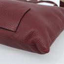 VALENTINO Tote Bag Leather 2way Bordeaux Gold Auth BA13367A-15