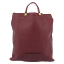 VALENTINO Tote Bag Leather 2way Bordeaux Gold Auth BA13367A-13