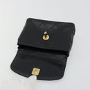 CHANEL Bicolore Waist bag Lamb Skin Black Gold CC Auth BA13369-8