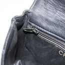 CHANEL Bicolore Waist bag Lamb Skin Black Gold CC Auth BA13369-11