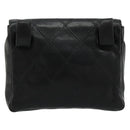CHANEL Bicolore Waist bag Lamb Skin Black Gold CC Auth BA13369-2