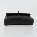 CHANEL Bicolore Waist bag Lamb Skin Black Gold CC Auth BA13369-6