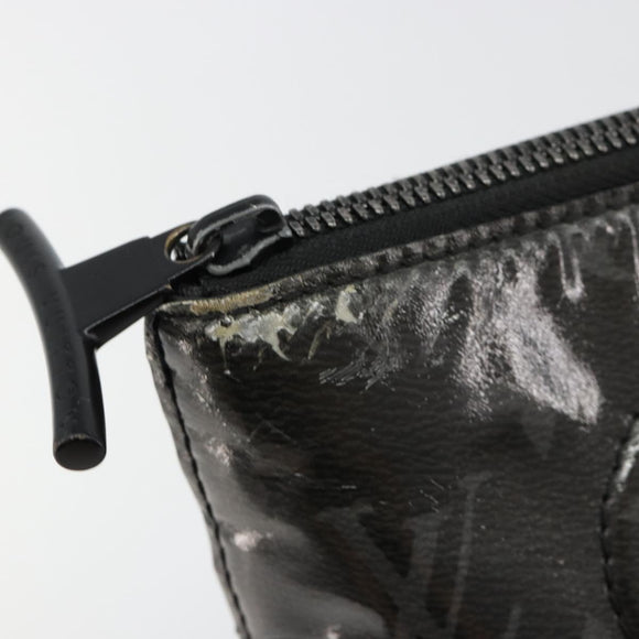 LOUIS VUITTON Monogram Eclipse Glaze Pochette Cosmos Black M63373 Auth BA13371