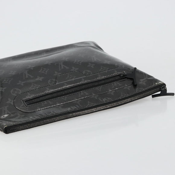 LOUIS VUITTON Monogram Eclipse Glaze Pochette Cosmos Black M63373 Auth BA13371