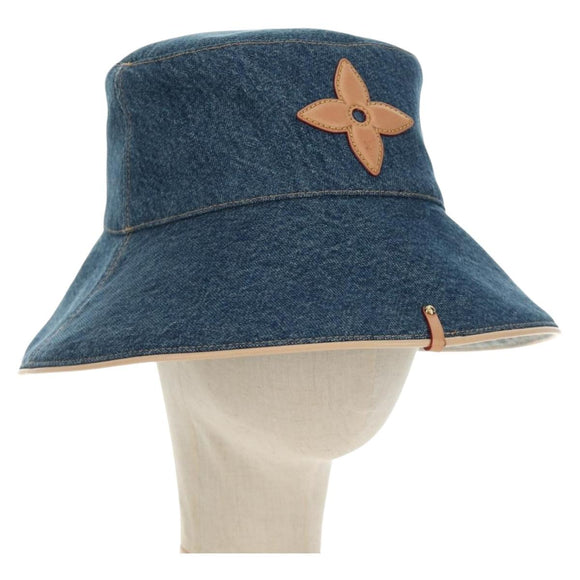 LOUIS VUITTON Hat Denim Blue M7154M LV Auth BA13373SM