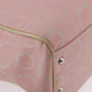 Salvatore Ferragamo Gancini Handtas Leer PVC Roze Zilver Orig. BA13376-10