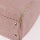 Salvatore Ferragamo Gancini Handtas Leer PVC Roze Zilver Orig. BA13376-14
