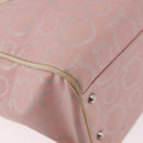 Salvatore Ferragamo Gancini Handtas Leer PVC Roze Zilver Orig. BA13376-15