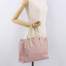 Salvatore Ferragamo Gancini Handtas Leer PVC Roze Zilver Orig. BA13376-21
