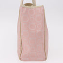 Salvatore Ferragamo Gancini Handtas Leer PVC Roze Zilver Orig. BA13376-3