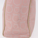 Salvatore Ferragamo Gancini Handtas Leer PVC Roze Zilver Orig. BA13376-5