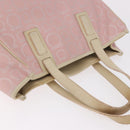 Salvatore Ferragamo Gancini Handtas Leer PVC Roze Zilver Orig. BA13376-7