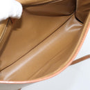 CELINE Macadam Canvas Schoudertas PVC Beige Goud Auth BA13377-9