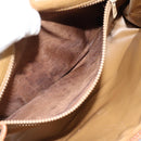 CELINE Macadam Canvas Schoudertas PVC Beige Goud Auth BA13377-23