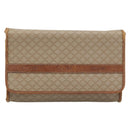 CELINE Macadam Canvas Schoudertas PVC Beige Goud Auth BA13377-13